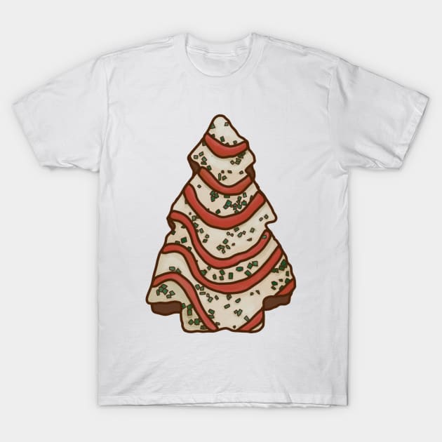 Nostalgic Stripped Christmas Tree Cake T-Shirt by 1000Words-Emily